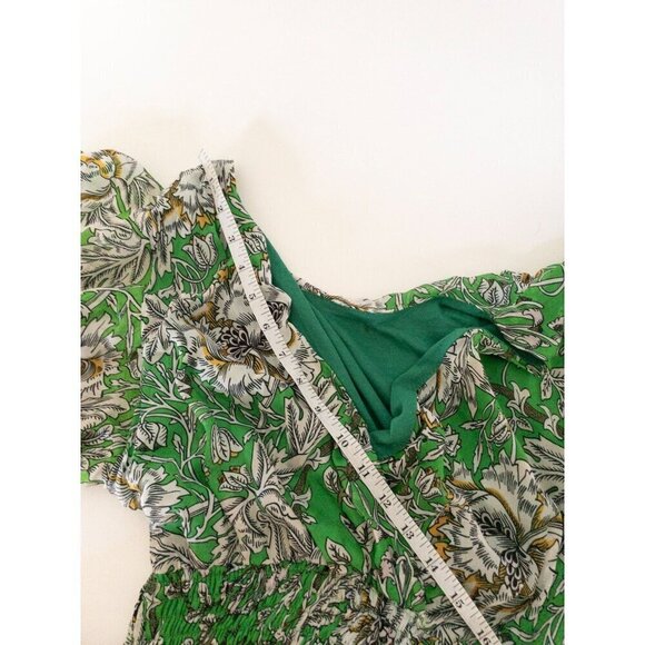 Le Ragazze Green Floral Maxi Dress Made In Italy Silk Blend - Picture 9 of 16